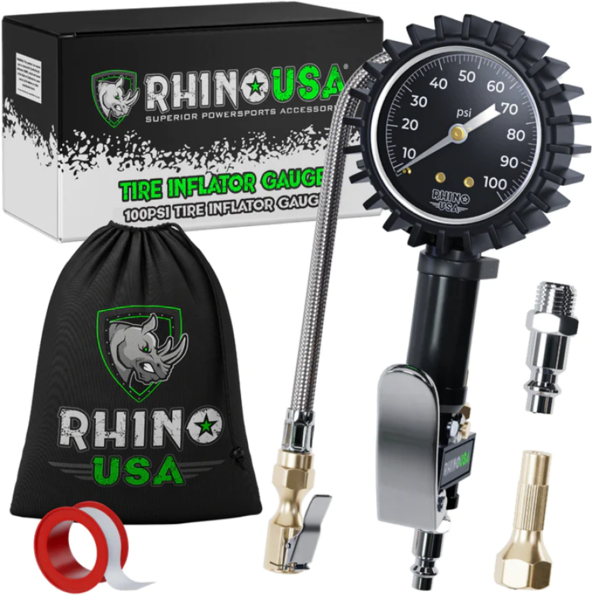 Picture of Rhino USA 100 Psi Analog Tire Inflator Gauge