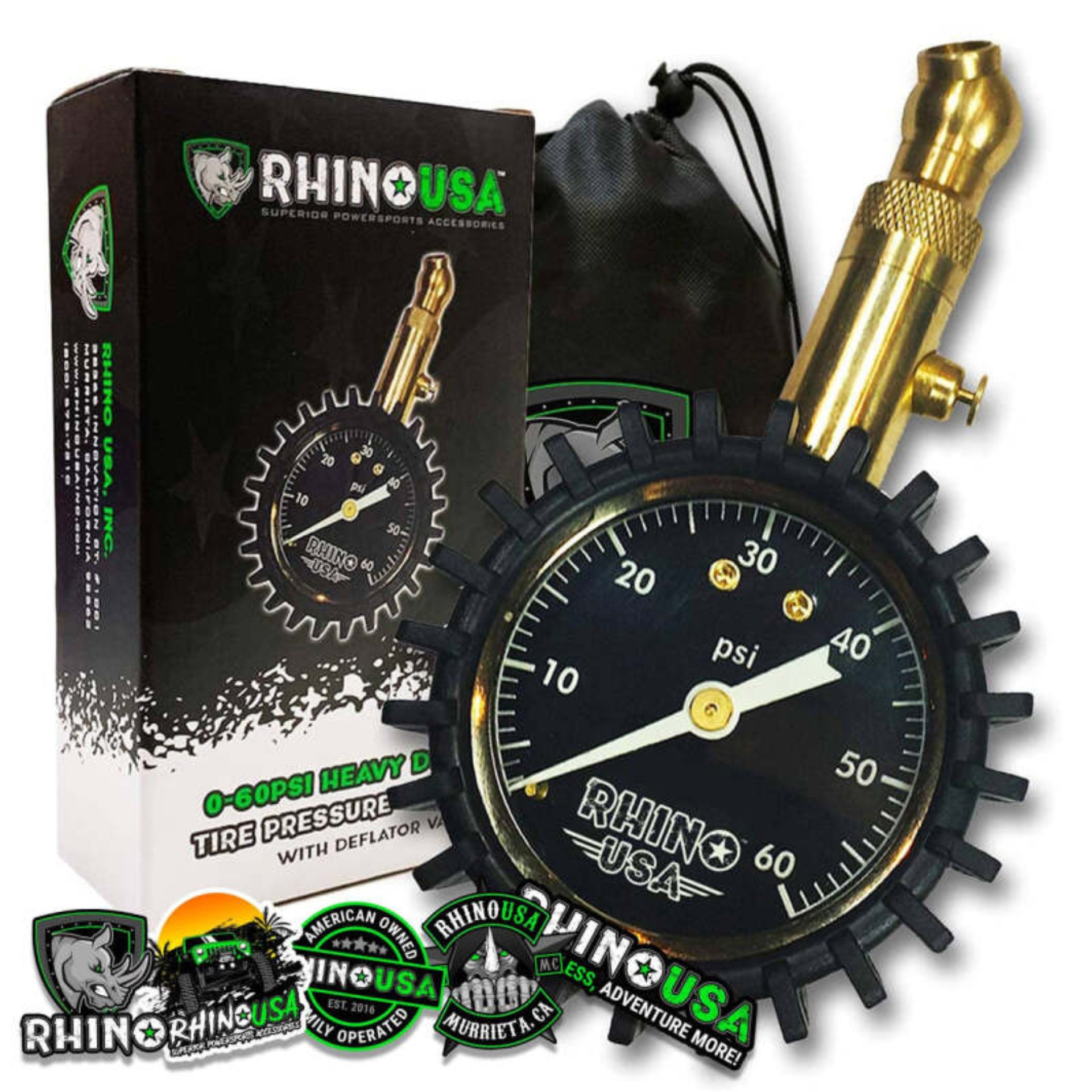 Picture of Rhino USA Heavy Duty 60 Psi Tire Pressure Gauge