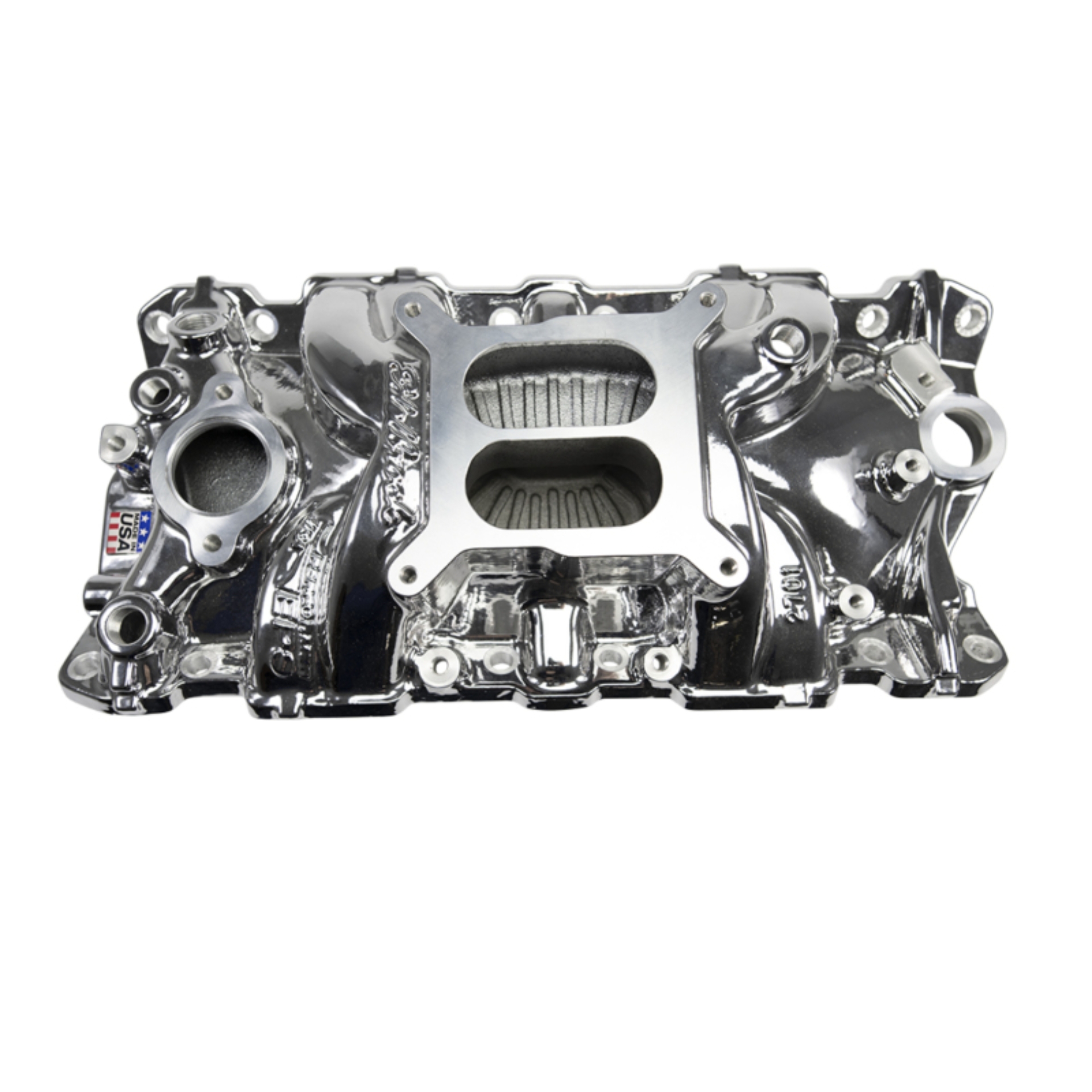 Picture of Performer EPS Intake Manifold for 1955-86 Small-Block Chevy Chrome Plasma Finish