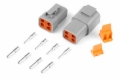 Picture of Haltech Matching Set of Deutsch DTP-4 Connectors (25 Amp) Plug & Pins
