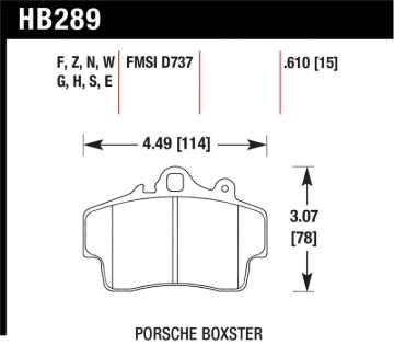 Picture of Hawk Porsche HPS Street Front Brake Pads