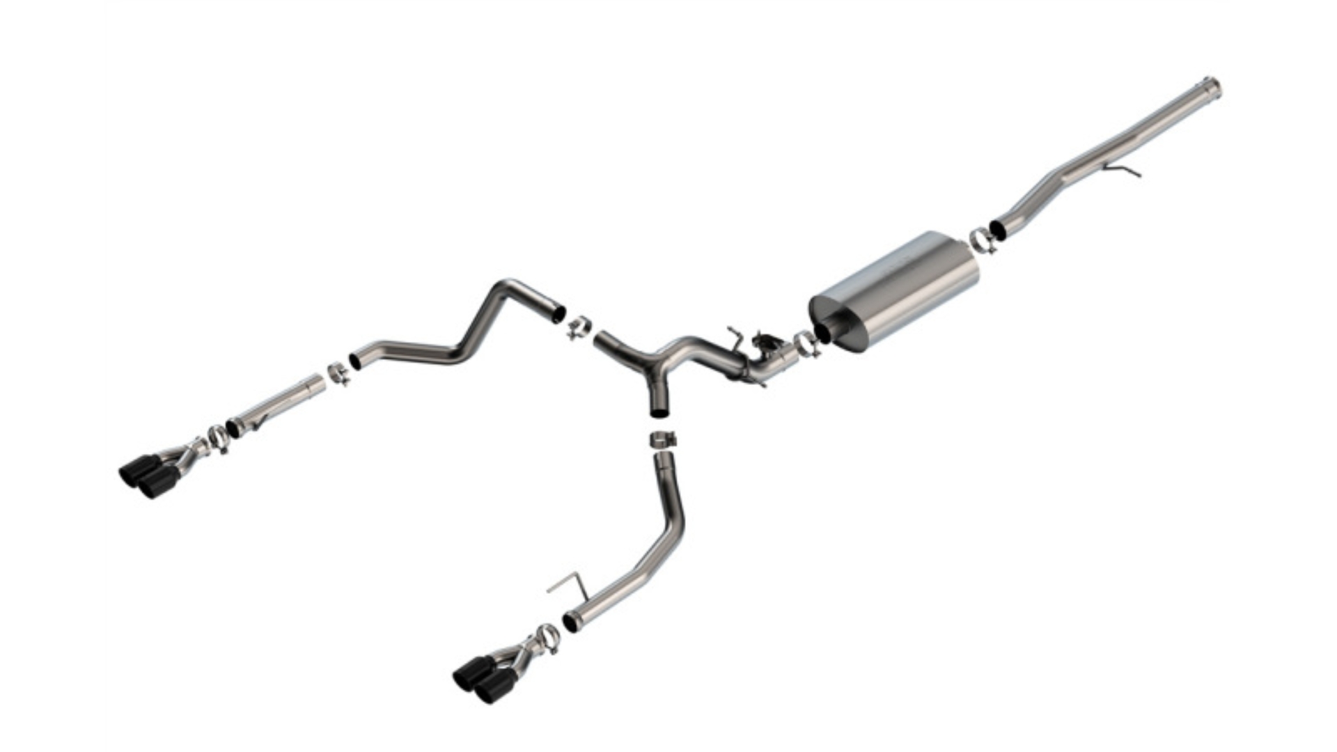 Picture of Borla 2024 Chevy Silverado 1500 6.2L V8 Touring Catback Exhaust w/ Simulator - Black Chrome