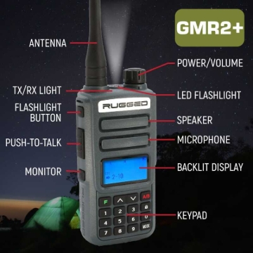 Picture of Rugged Radios Rugged GMR2 PLUS - GMRS / FRS Two Way Handheld Radio Safety Yellow