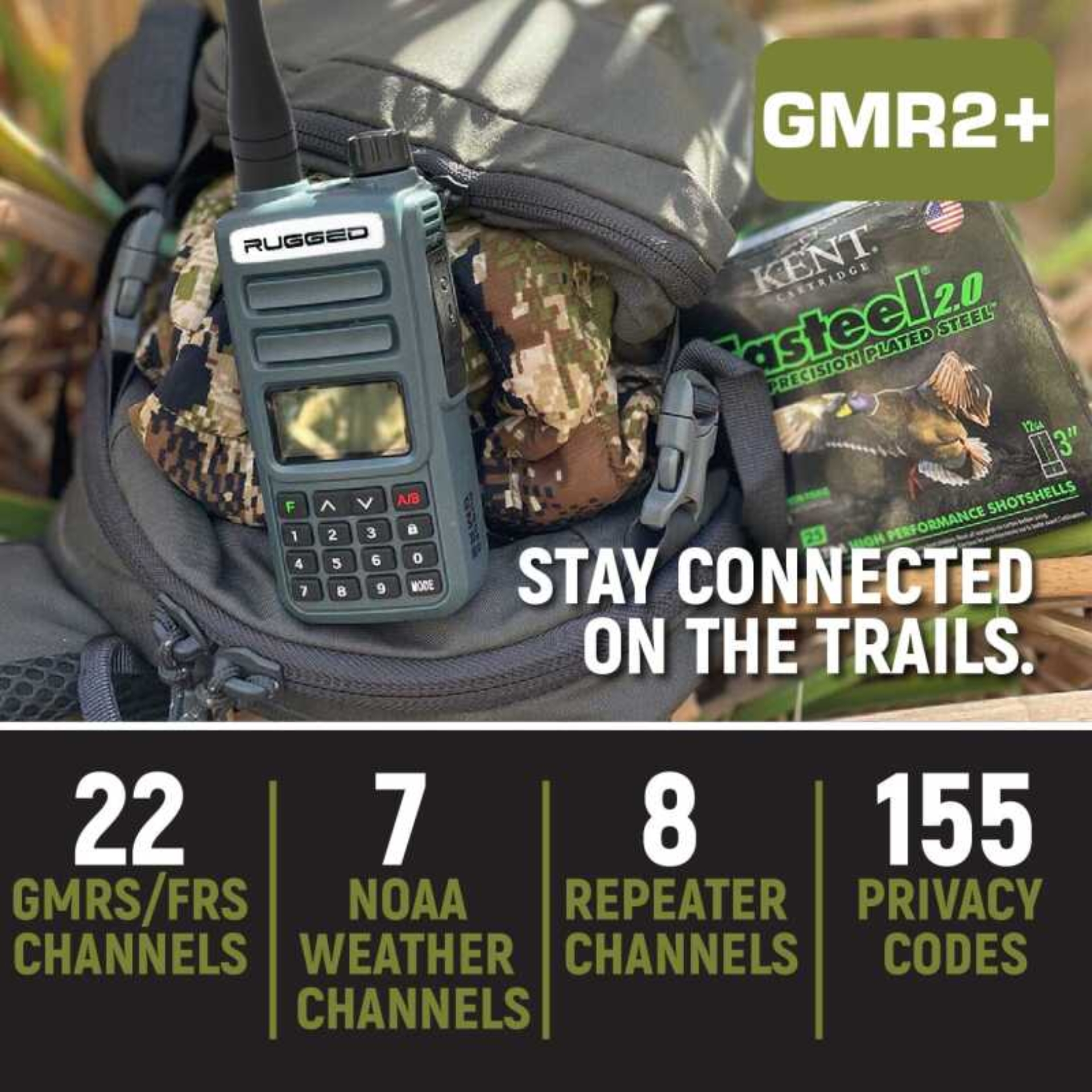Picture of Rugged Radios Rugged GMR2 PLUS - GMRS / FRS Two Way Handheld Radio Safety Orange