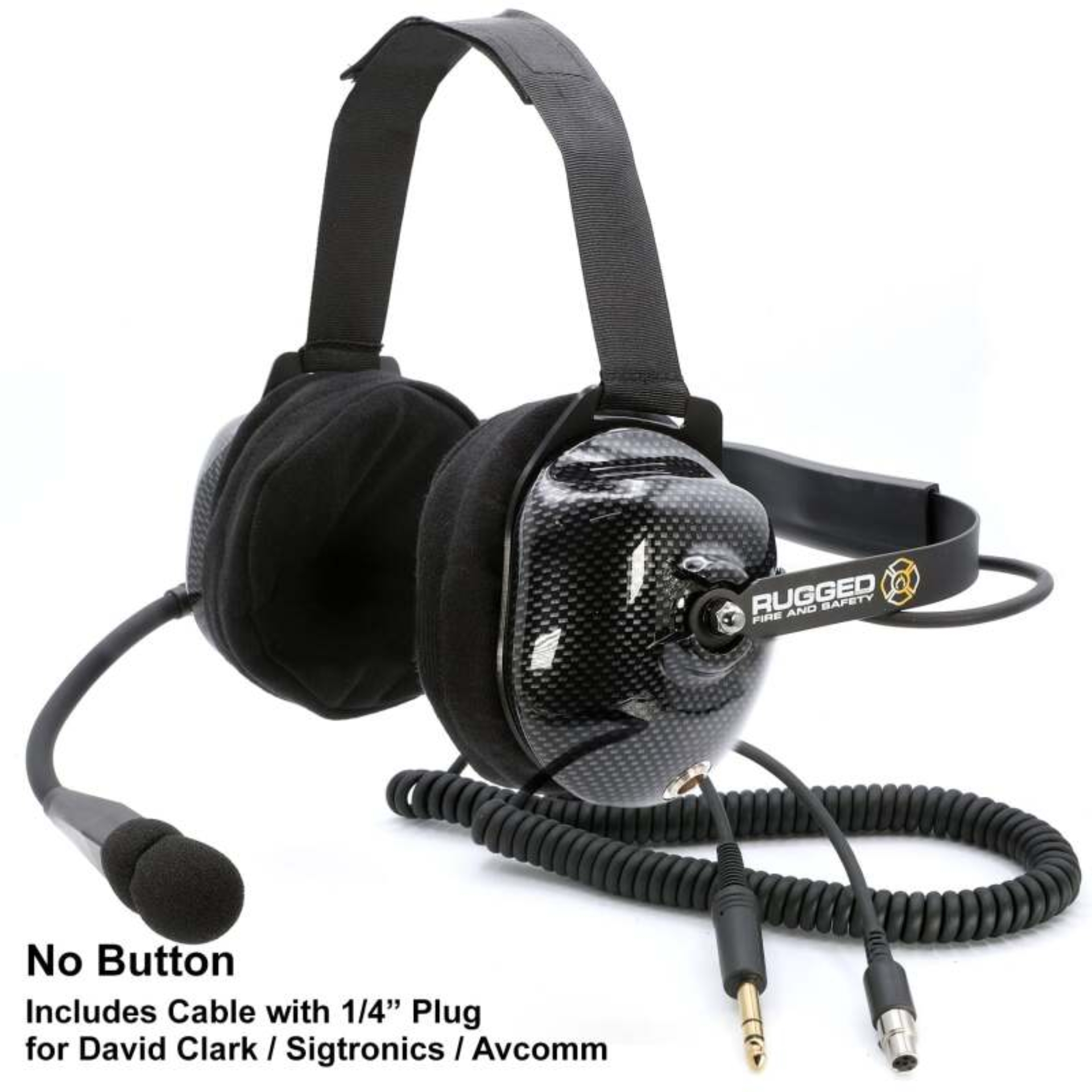 Picture of Rugged Radios FHS Behind-The-Head Fire Safety Industrial Headset With Mic On/Off Button / No Cable