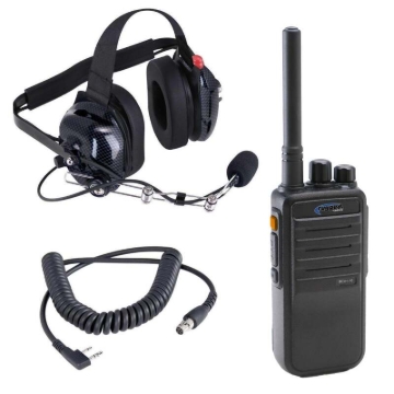 Picture of Rugged Radios Crew Chief - H42 Spotter Headset and Rugged Handheld Radio Package - Blue