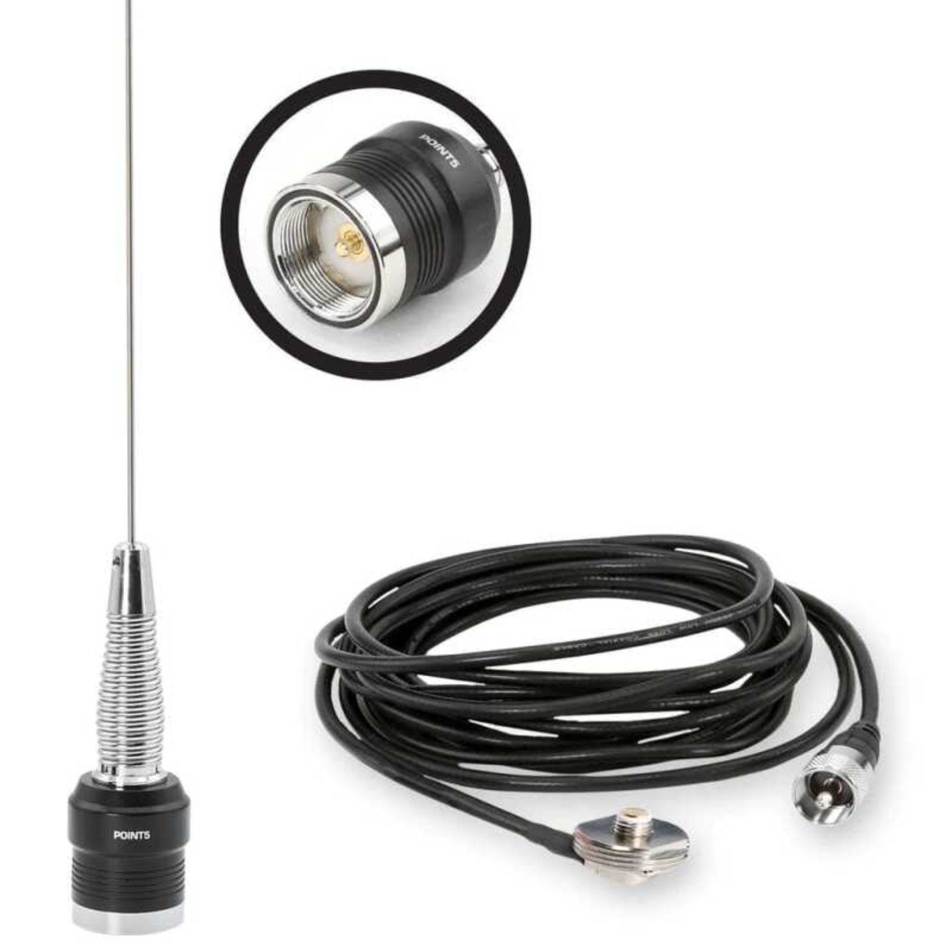 Picture of Rugged Radios GMRS / UHF No Ground Plane (NGP) Whip Antenna Kit & NMO Mount