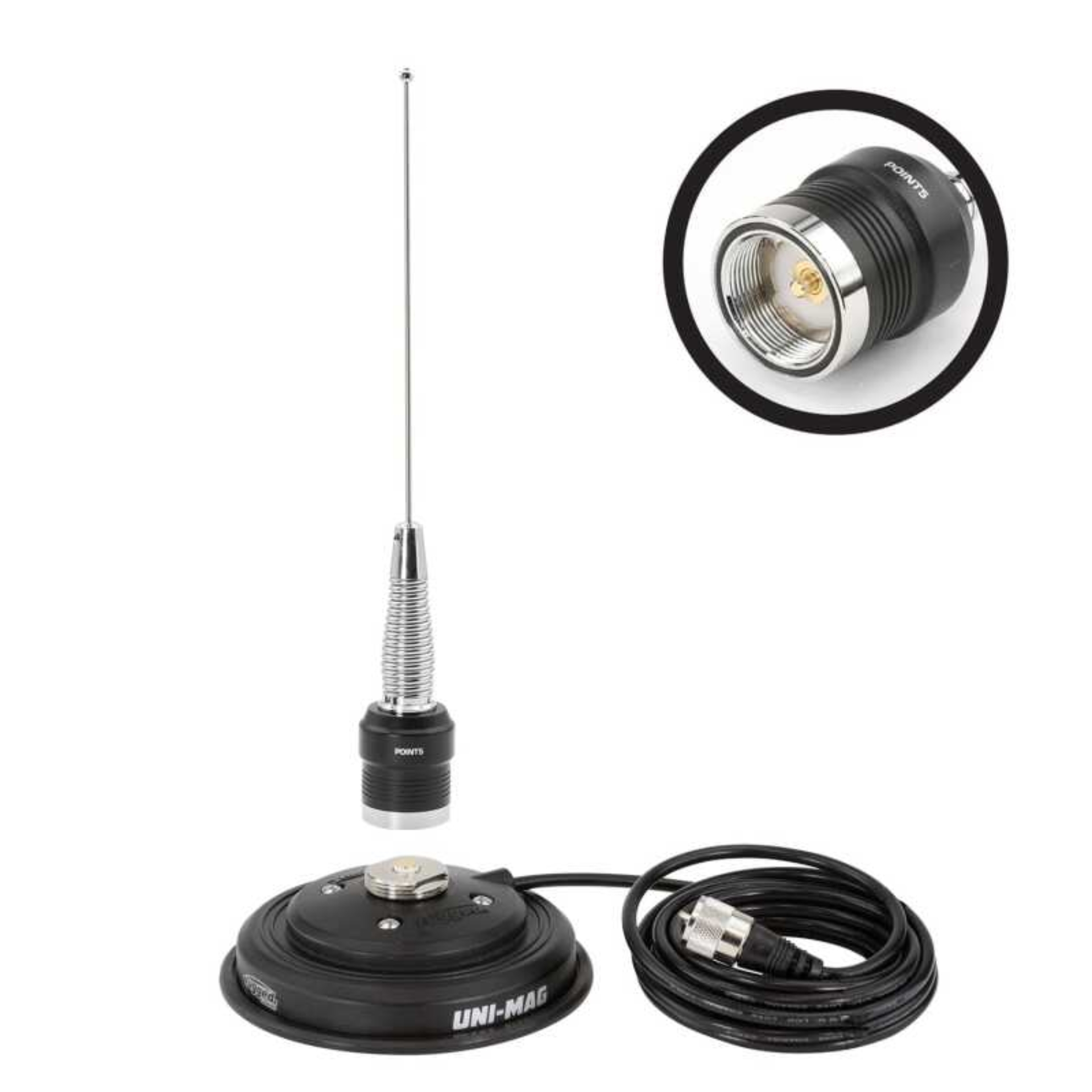 Picture of Rugged Radios GMRS / UHF No Ground Plane (NGP) Whip Antenna Kit with Magnetic Mount