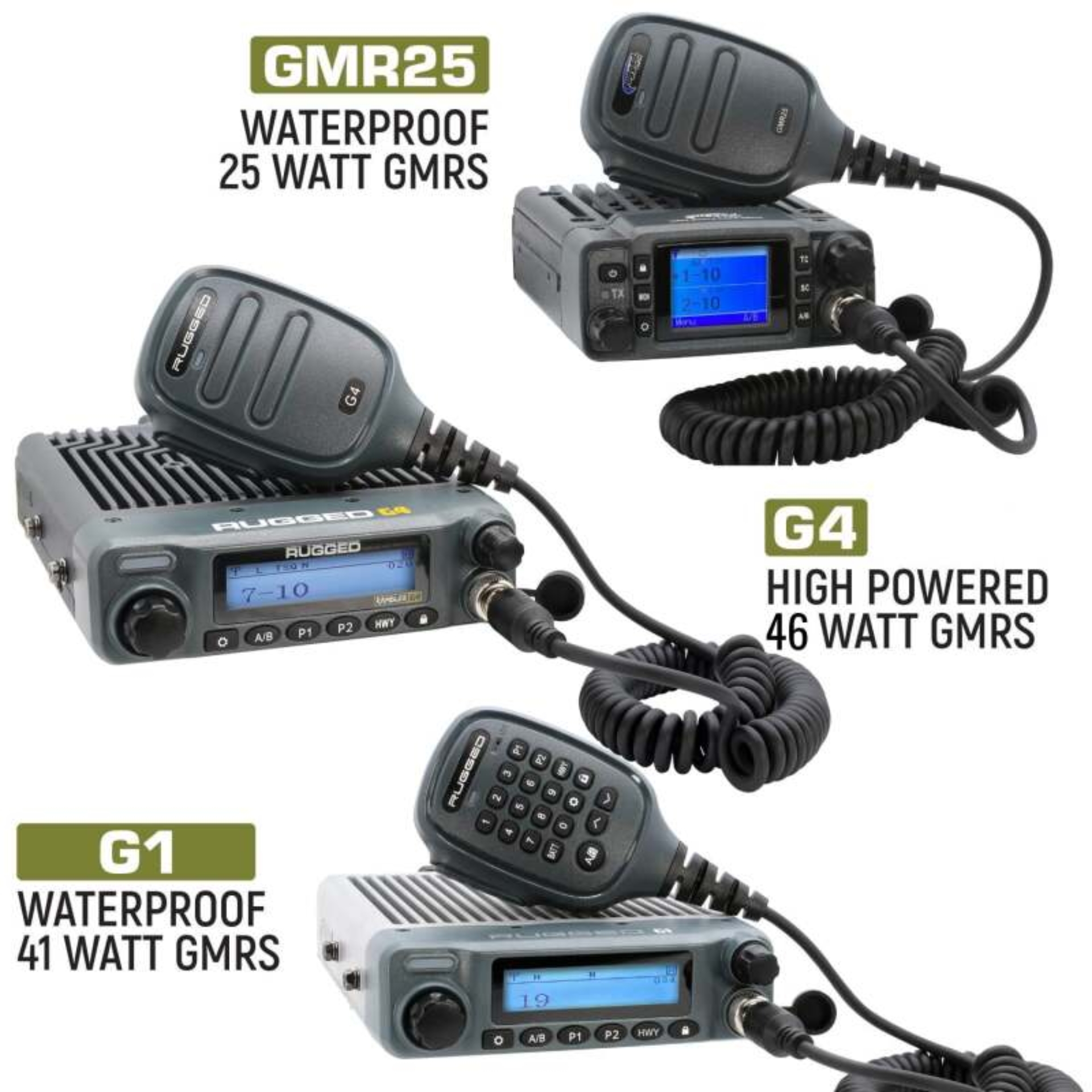 Picture of Rugged Radios Jeep Wrangler JL/JLU/Gladiator JT 2-Way GMRS Radio Kit 41 Watt - G1 Waterproof