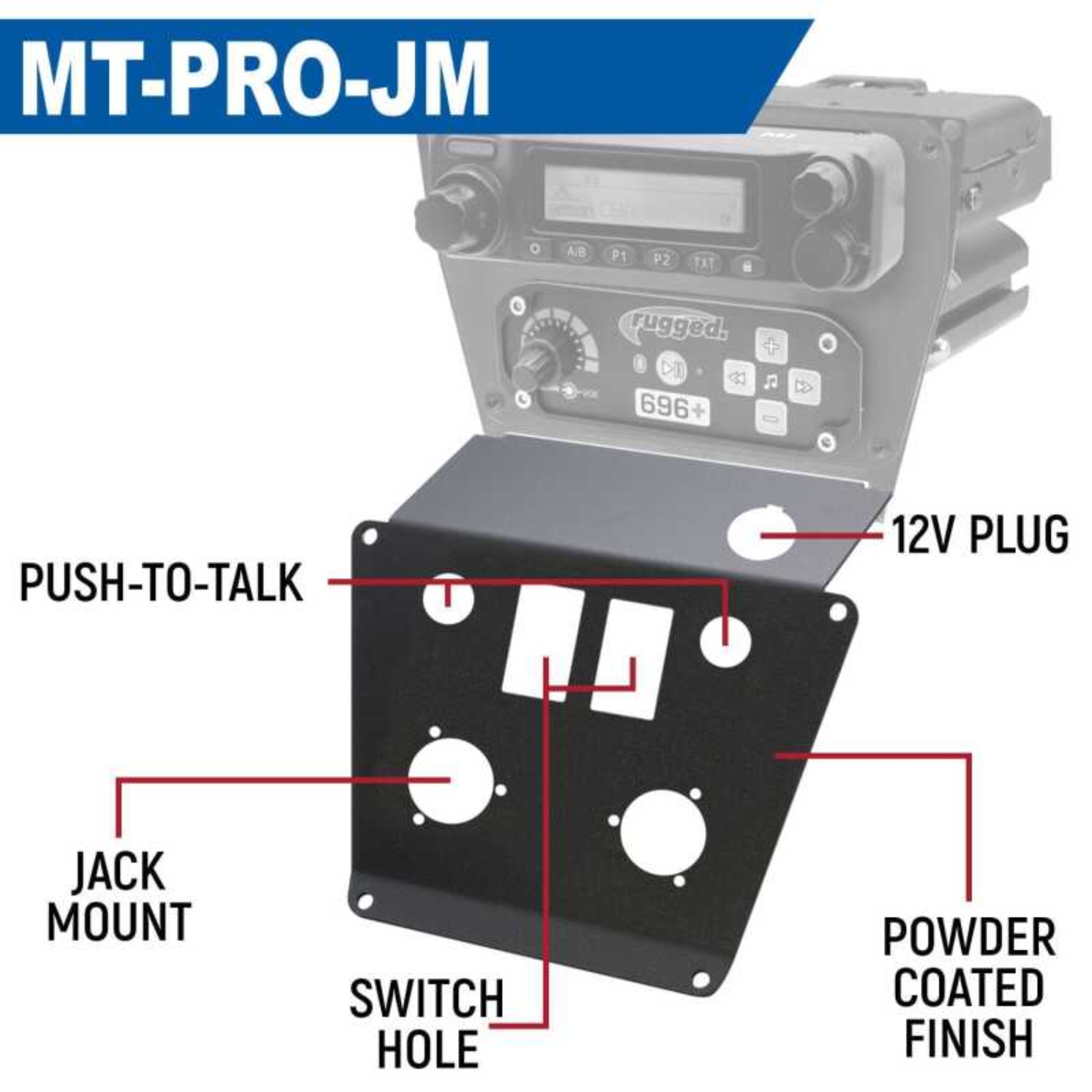 Picture of Rugged Radios Polaris RZR PRO XP/Turbo R/PRO R Dash Mount Radio and Intercom - SPOD Touchscreen