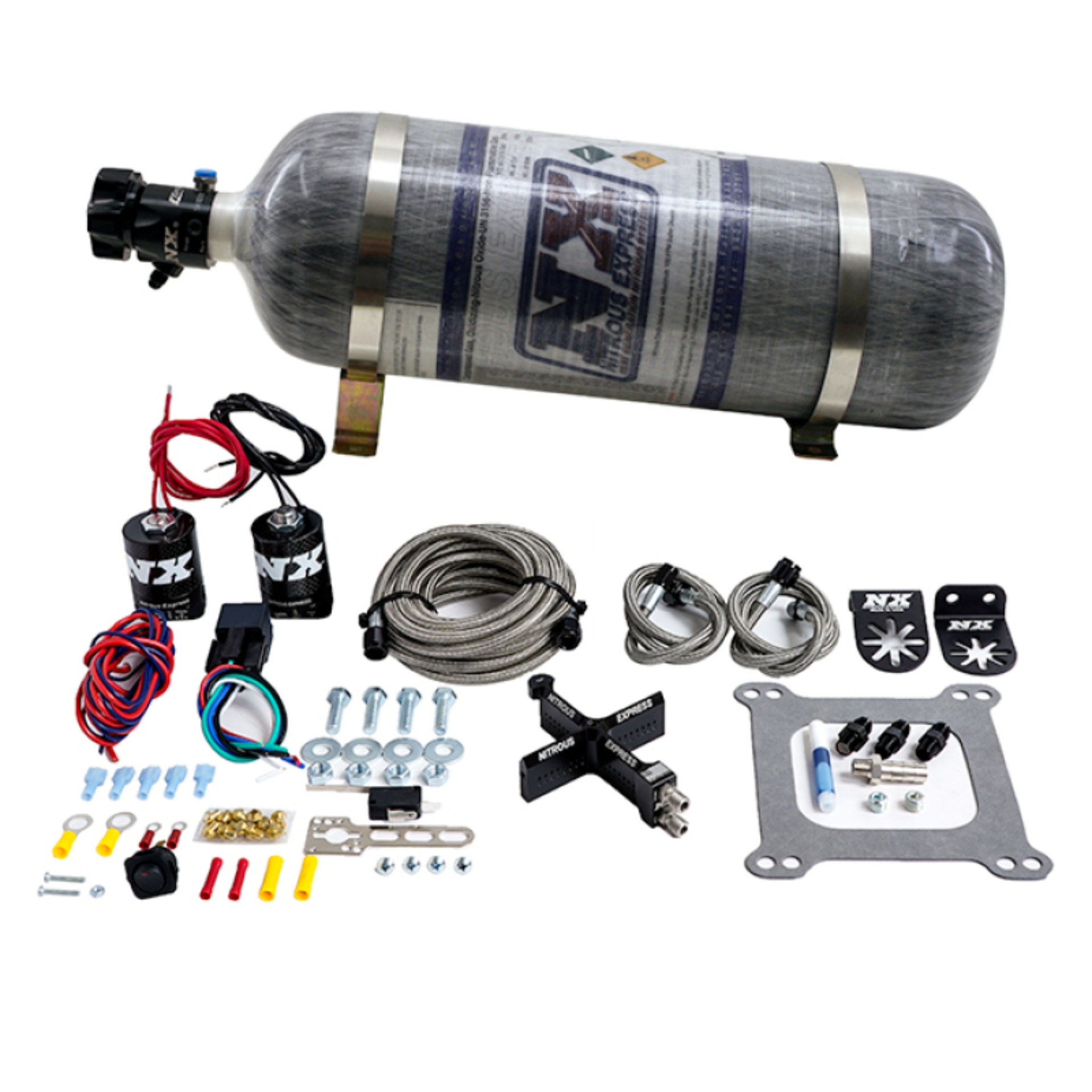Picture of Nitrous Express 4150 Covert Crossbar Plate System Stage 6 50-300HP (12lb Bottle)