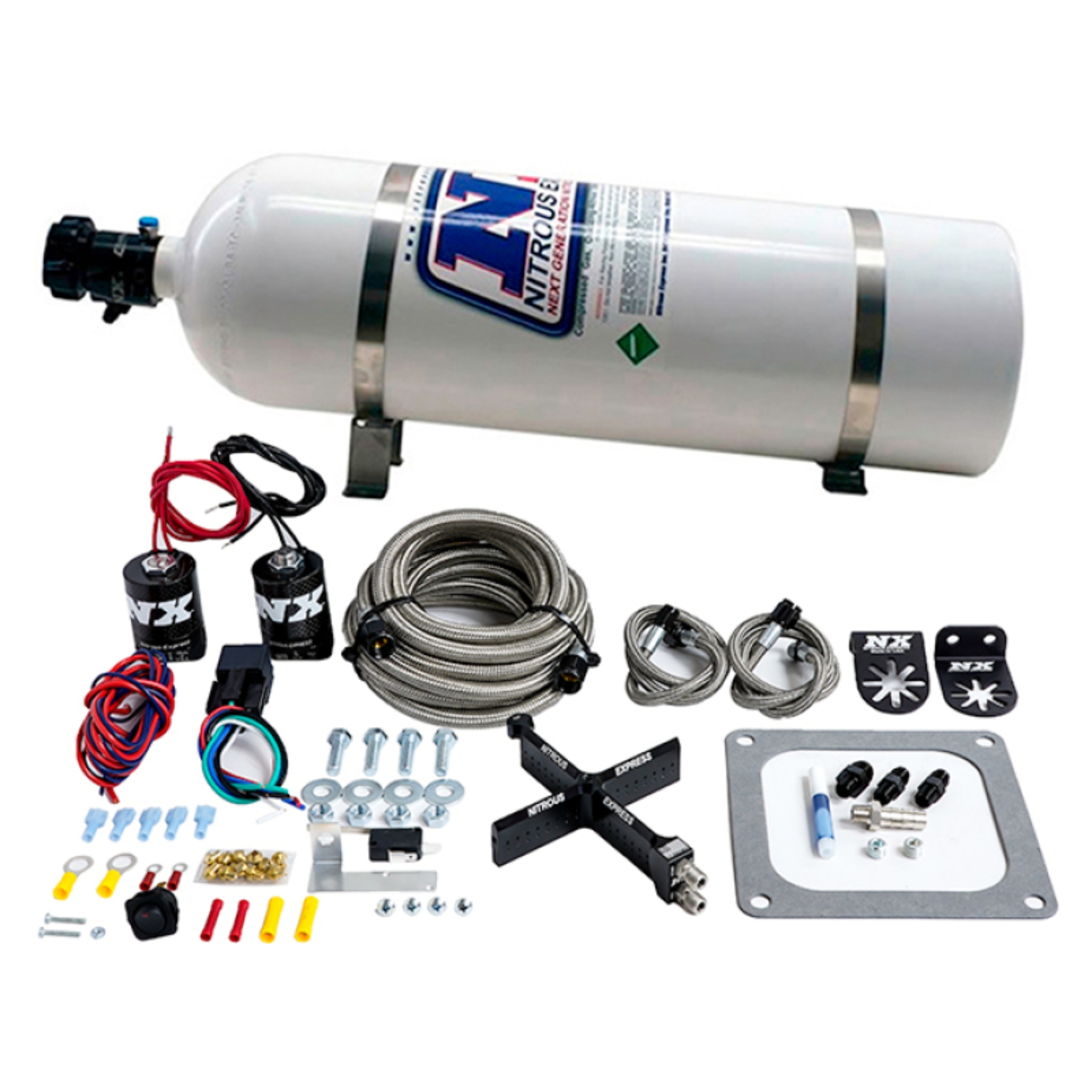 Picture of Nitrous Express 4500 Covert Crossbar Plate System Stage 6 50-300HP (15lb Bottle)