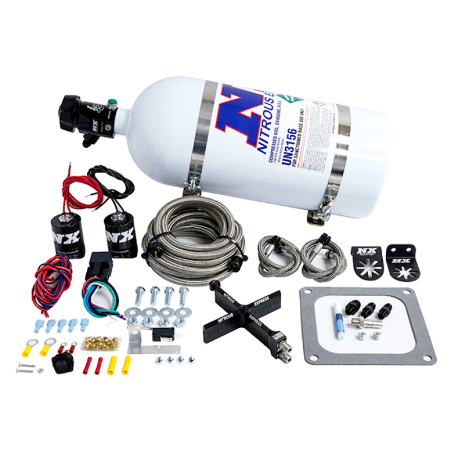 Picture of Nitrous Express 4500 Covert Crossbar Plate System Stage 6 50-300HP (10lb Bottle)