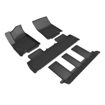 Picture of 3D MAXpider 22-24 RIVIAN R1S Kagu Black Floor Mat - Row 1/2/3