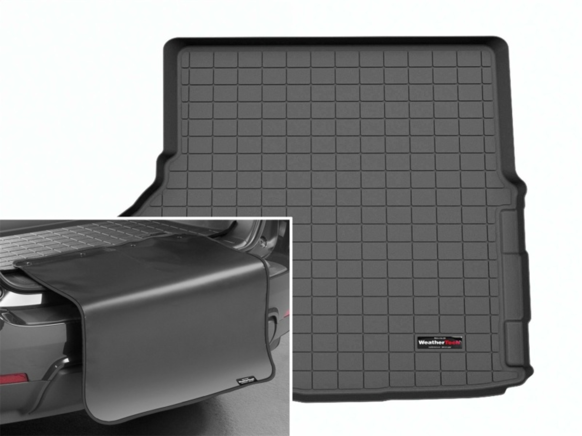 Picture of WeatherTech 2024 Ford Mustang (Convertible) Cargo Liner w/Bumper Protector - Black
