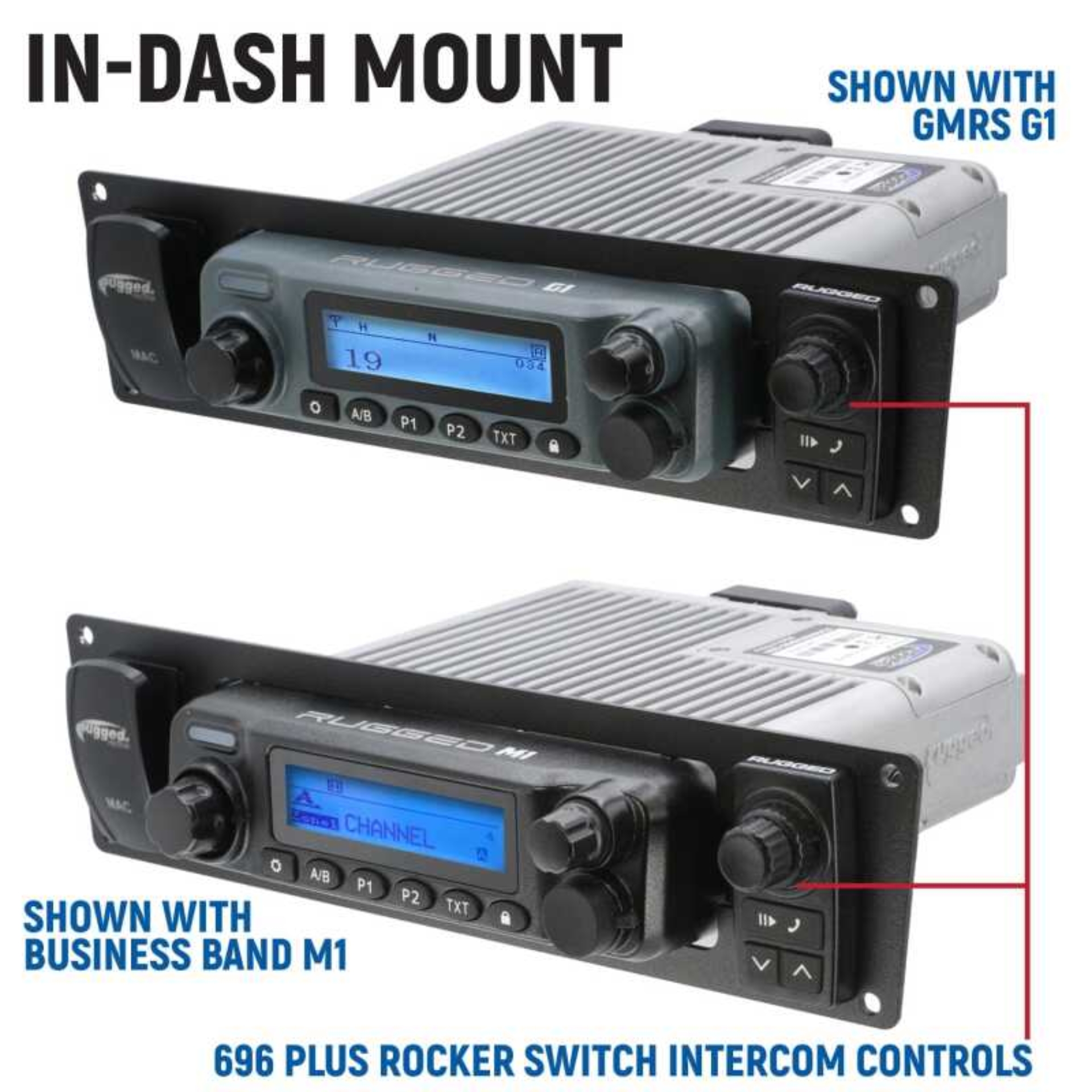 Picture of Rugged Radios Yamaha Wolverine RMAX Comp Comm Kit w/ Rocker Switch BT 2-Way STX Remote Head/ G1 GMRS