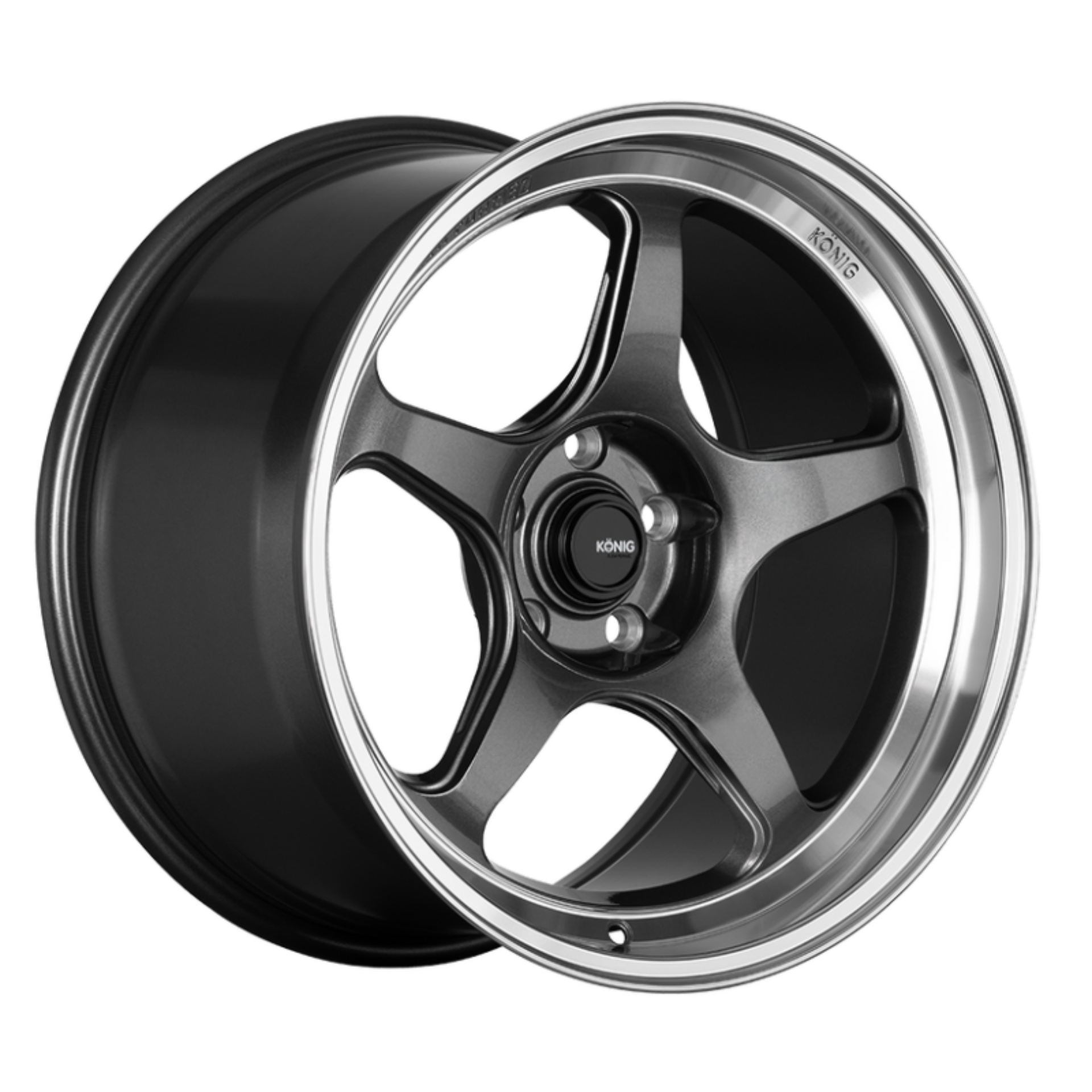 Picture of Konig Hyperspec 18x8.5A 5x112 ET42 Anthracite Metallic Wheel w/ Mirror Machined Lip (Knurled Bead)