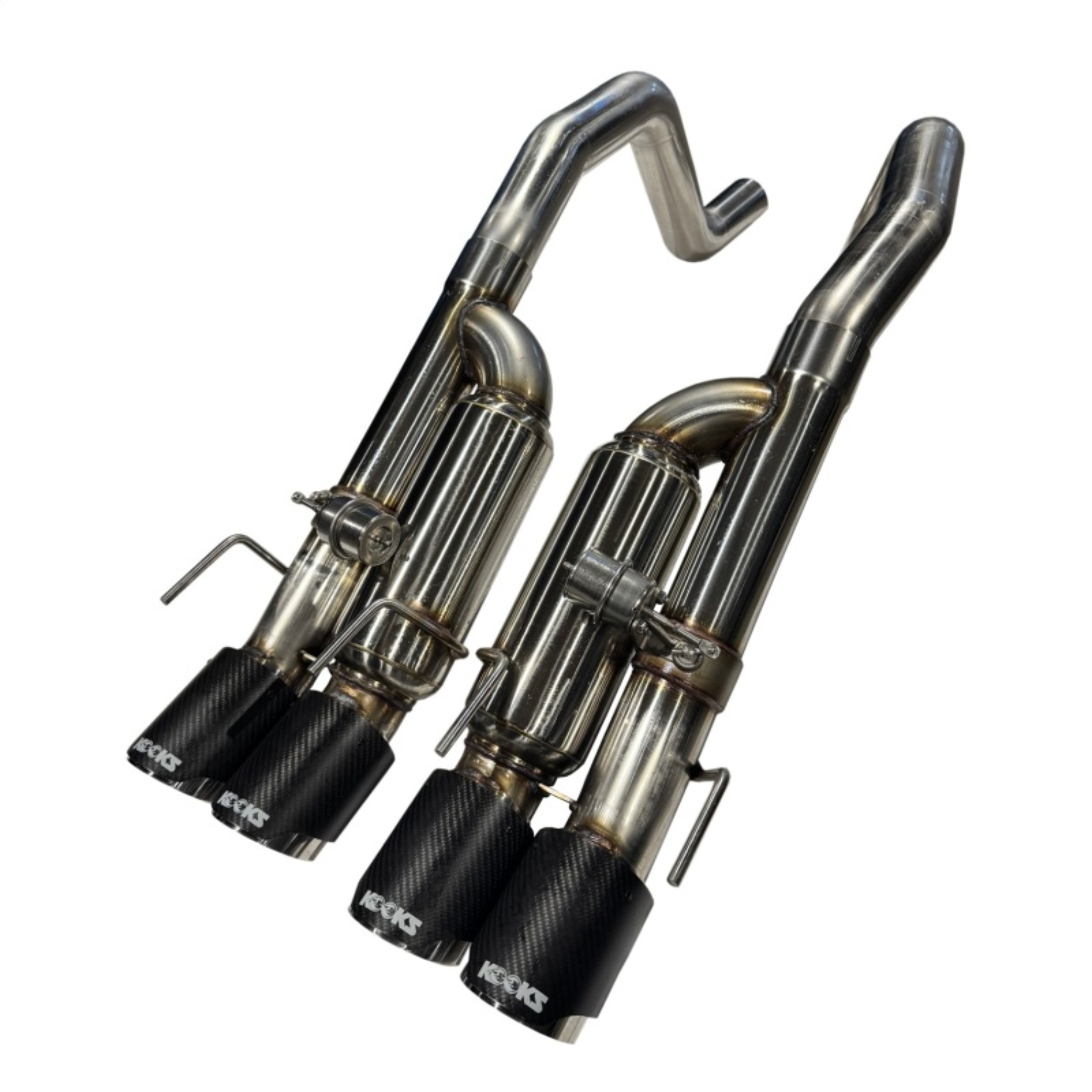 Picture of Kooks 09-13 Chevrolet Corvette Z06/ZR1 3in. Valved Axle-Back Exhaust w/ CF Tips