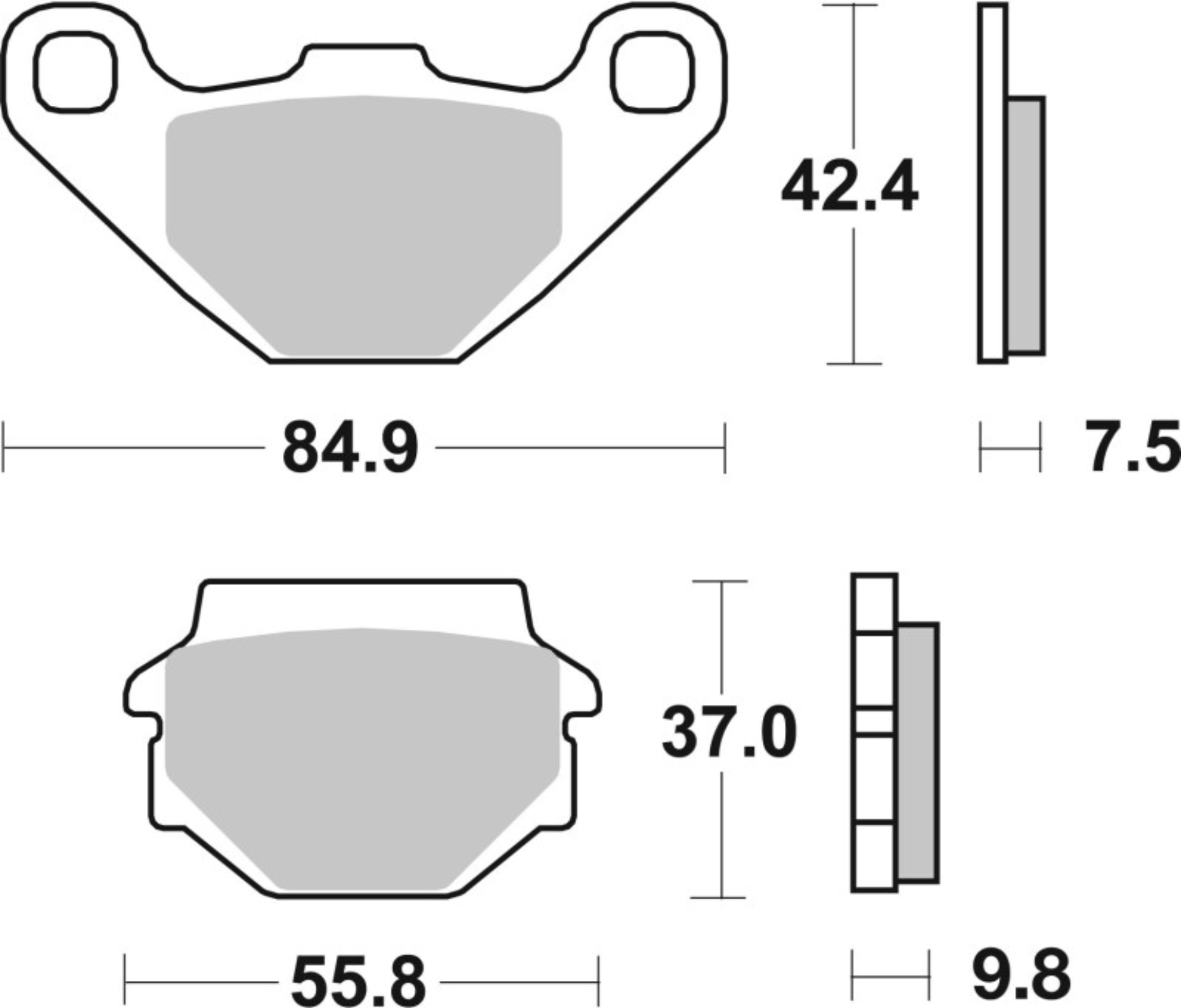 Picture of Brembo 90-90 Kawasaki ZZR 250cc Brake Pad - Rear