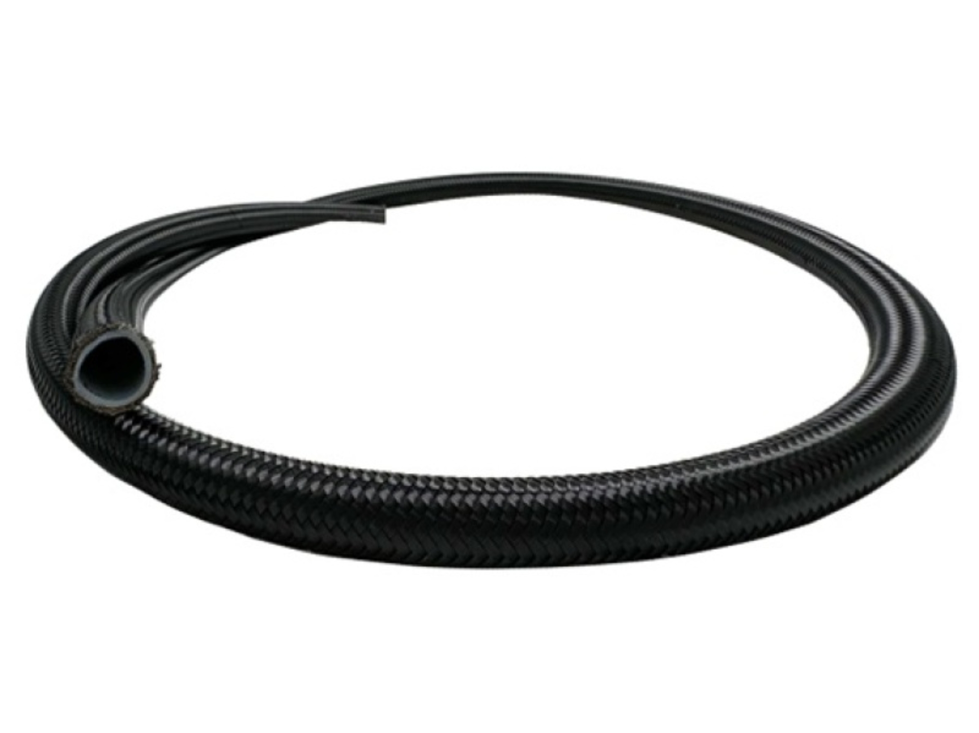 Picture of Fuelab Black Nylon Stainless Steel Braided PTFE Hose - 6AN - 3ft