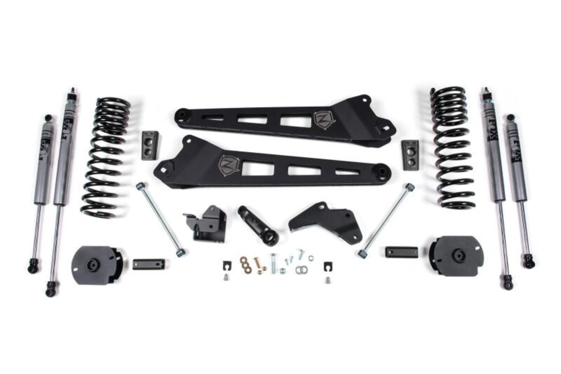 Picture of Zone Offroad 14-18 Ram 2500 4in Replacement Radius Arm Lift Kit w/ Fox 2.0 Adv. Shocks