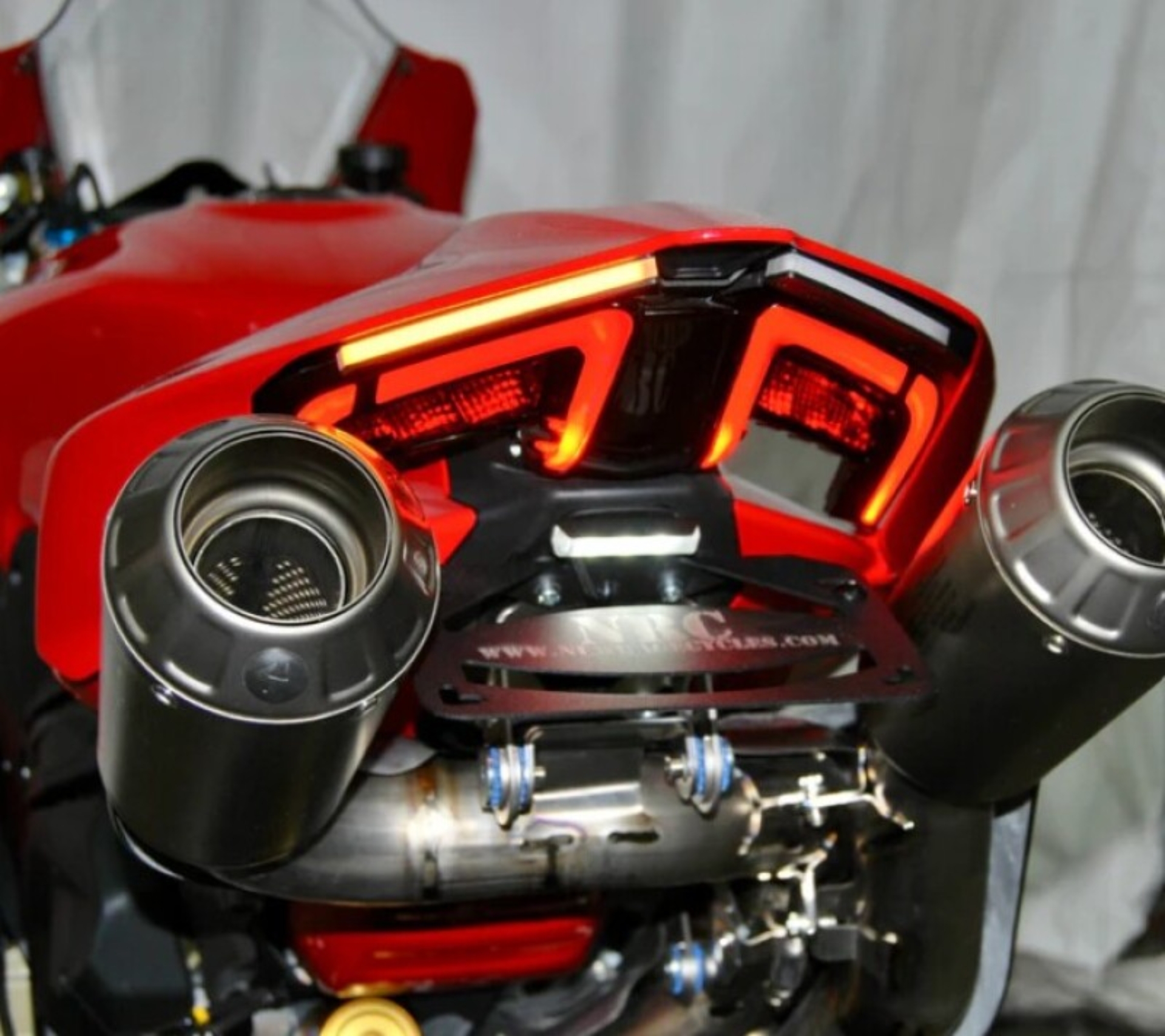 Picture of New Rage Cycles 25+ Ducati V4 Panigale/V4 Streetfighter Fender Eliminator - Akrapovic Race Exhaust