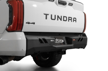 Picture of Addictive Desert Designs 2022+ Toyota Tundra Black Label Rr Bumper - Hammer Blk w/ Satin Blk Panels