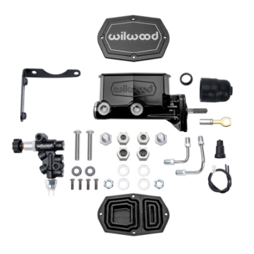 Picture of Wilwood MOPAR Compact Tandem M/C Kit w/ P-Valve & Pushrod 1in Bore - Black
