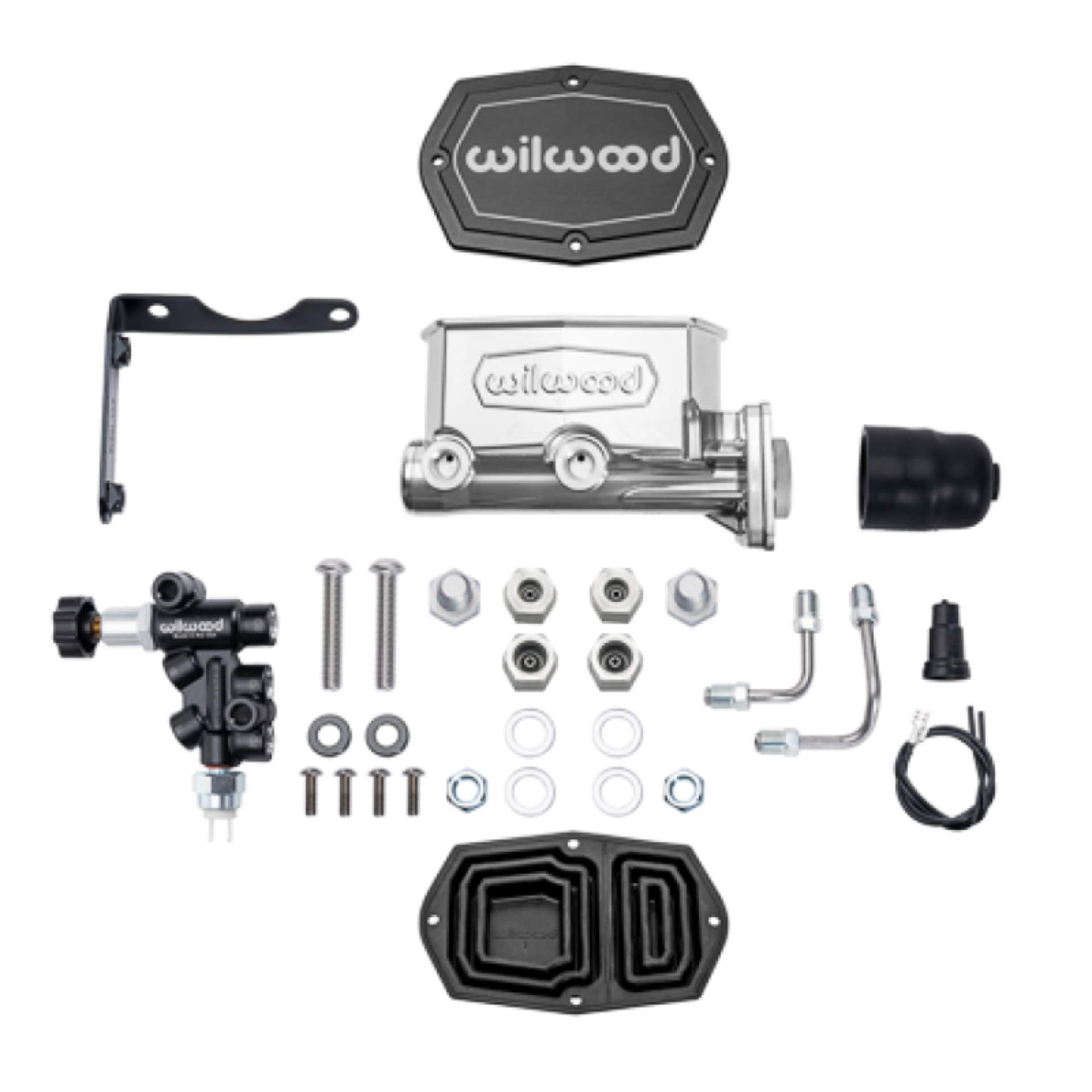 Picture of Wilwood MOPAR Compact Tandem M/C Kit w/ P-Valve 1in Bore - Chrome Powdercoat