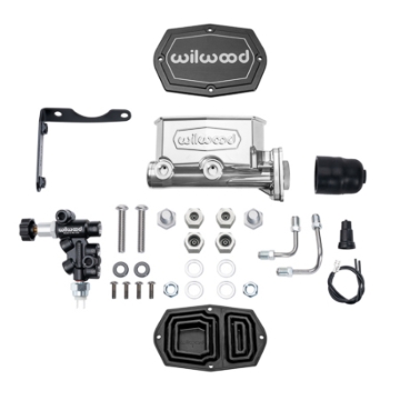 Picture of Wilwood MOPAR Compact Tandem M/C Kit w/ P-Valve 1in Bore - Chrome Powdercoat