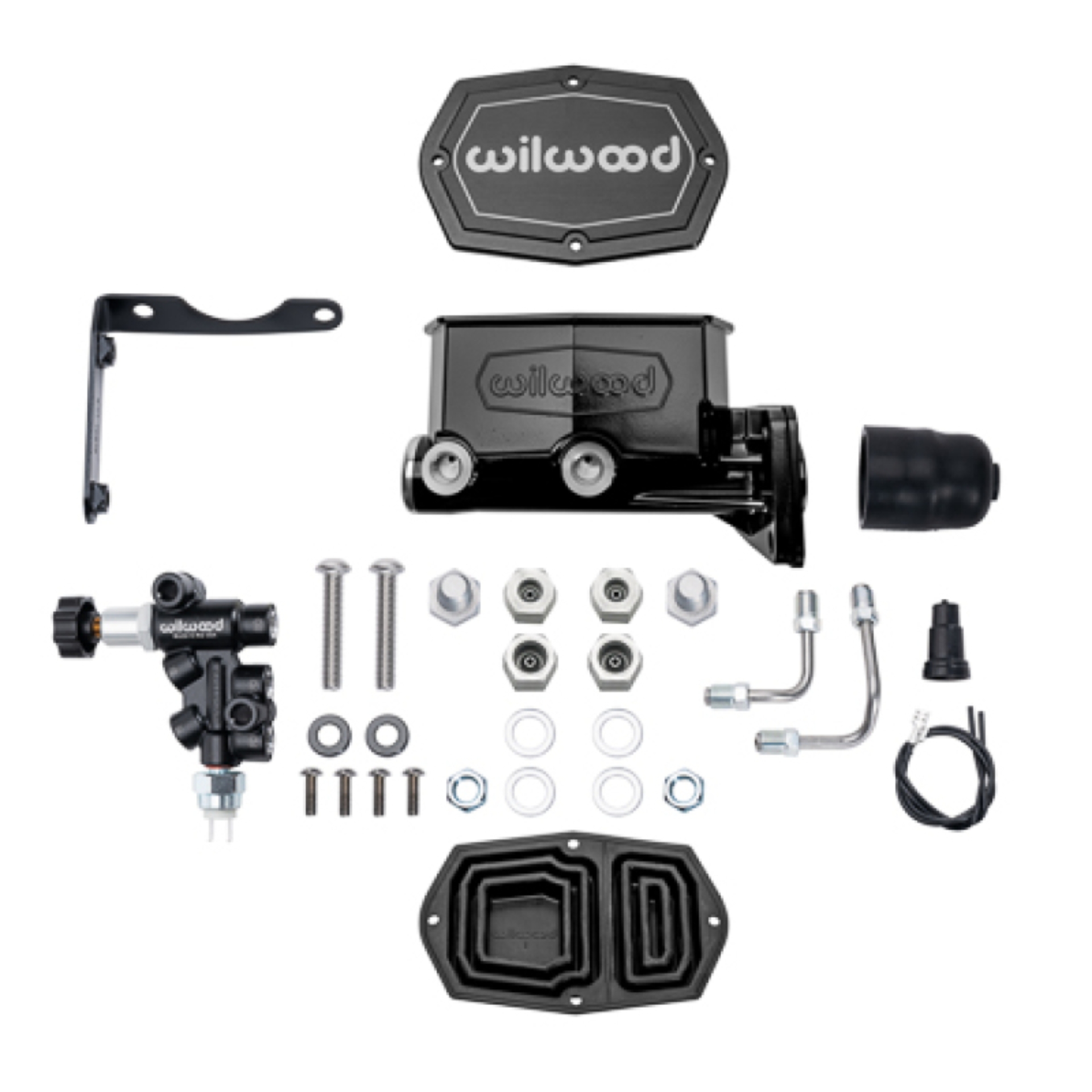 Picture of Wilwood MOPAR Compact Tandem M/C Kit w/ P-Valve 1.12in Bore - Black