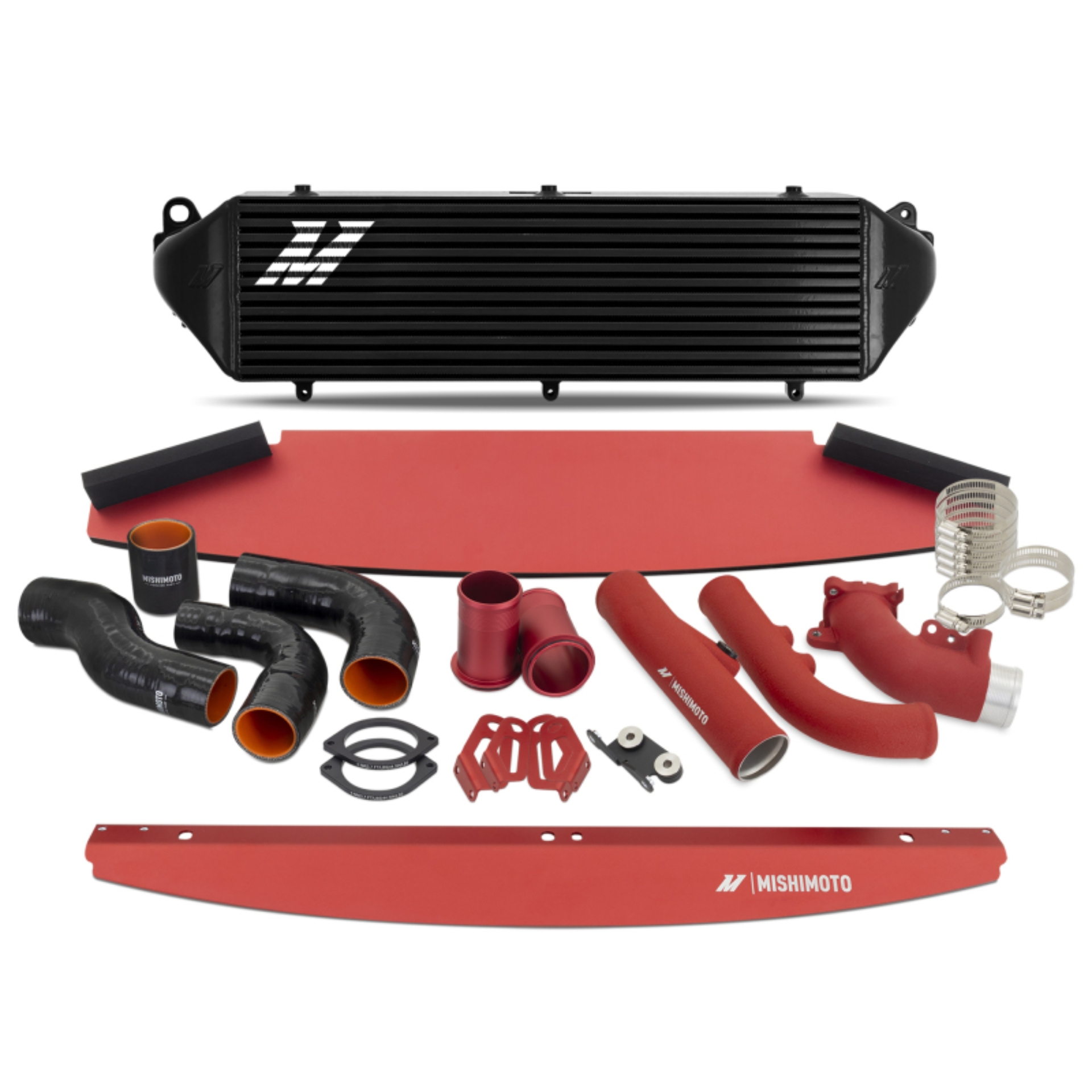 Picture of Mishimoto 2023+ Toyota GR Corolla Intercooler & Pipe Kit - Black Cooler - Red Pipes