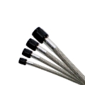 Picture of Nitrous Express 4AN 18in Stainless Braided SHO Hose (w/Black 3AN Ends - One End)