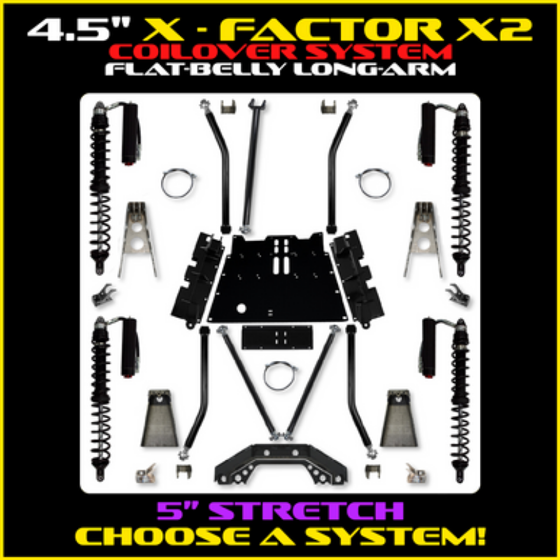 Picture of Rock Krawler 97-06 Jeep Wrangler TJ 4.5 Inch X Factor X2 Flat Belly Trail Runner Long Arm System