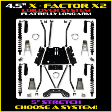 Picture of Rock Krawler 97-06 Jeep Wrangler TJ 4.5 Inch X Factor X2 Flat Belly Trail Runner Long Arm System