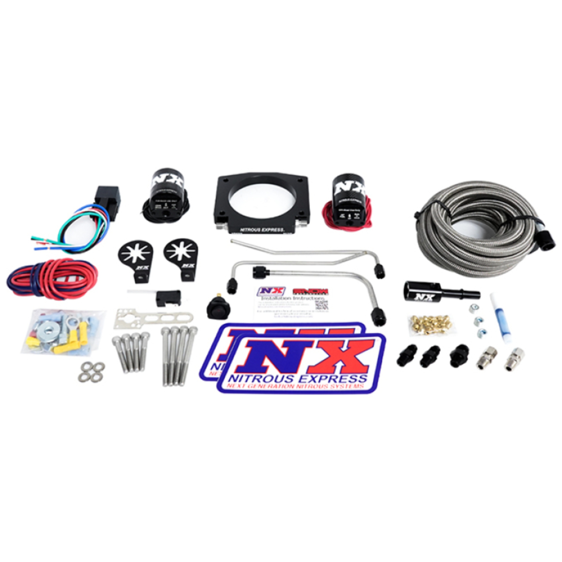 Picture of Nitrous Express LS Single Entry 90mm Plate Hardline System (50-400hp) w/No Bottle