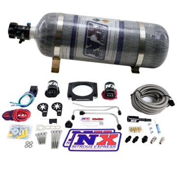Picture of Nitrous Express LS Single Entry 90mm Plate Hardline System (50-400hp) w/12lb Bottle