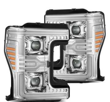 Picture of AlphaRex 17-19 Ford F-250/350/450/550 Super Duty LUXX-Series LED Proj Headlights Chrome w/SS & SBDRL