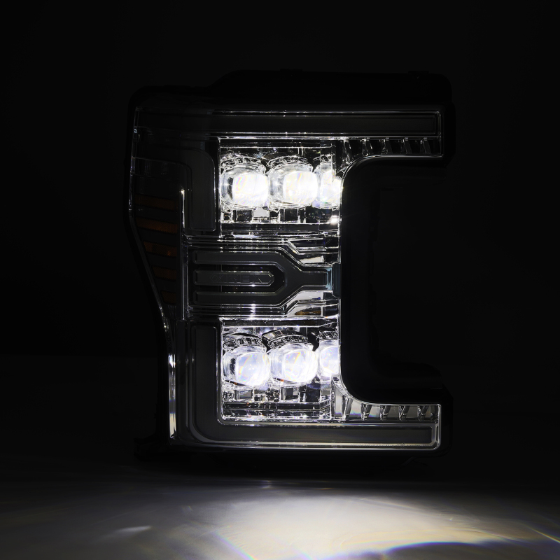 Picture of AlphaRex 17-19 Ford F-250/350/450/550 Super Duty NOVA-Series LED Proj Headlights Chrome w/SS & SBDRL