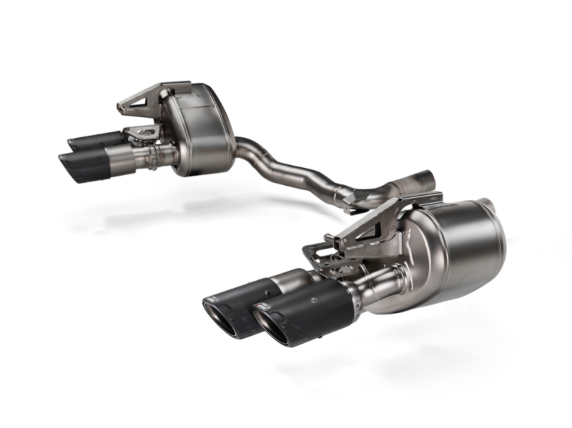 Picture of Akrapovic 2024+ Porsche Panamera Slip-On Line (Titanium) w/ Carbon Tips: Requires V6 or V8 fit kit