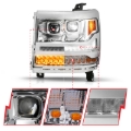 Picture of ANZO 16-18 Chevy Silverado 1500 (Factory HID Models ONLY) Full LED Proj Headlights Chrome - Pair