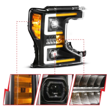 Picture of ANZO 20-22 Ford Super Duty (Halogen) Z-Series Full LED Proj Headlights SeqSig - Pass. Side ONLY