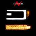 Picture of ANZO 16-18 Chevy Silverado1500 (Factory HID Models) LED Prj Light Bar Style Headlights Chrome - Pair