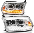 Picture of ANZO 09-19 Dodge RAM 1500 / 10-18 2500/3500 LED Proj Headlights SeqSig Chrome - Pair