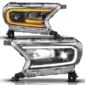 Picture of ANZO 19-23 Ford Ranger (Factory Halogen Model) Full LED Proj Headlights Init/DRL/SeqSig Black - Pair