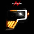 Picture of ANZO 09-14 Ford F-150 (Factory Halogen Model ONLY) Full LED Proj Headlights Init/SeqSig Black - Pair