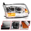 Picture of ANZO 09-19 Dodge RAM 1500 / 10-18 2500/3500 LED Proj Headlights SeqSig Chrome - Pair