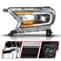Picture of ANZO 19-23 Ford Ranger (Factory Halogen Model) Full LED Proj Headlights Init/DRL/SeqSig Black - Pair