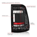 Picture of ANZO 19-24 RAM 1500 (Factory Halogen Models) Full LED Tail Lights SeqSig Black - Pair