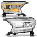 Picture of ANZO 19-23 Ford Ranger (Factory Halogen Models) Full LED Proj Headlights DRL/SeqSig Chrome - Pair